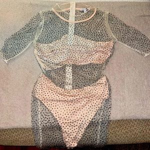 Fashion nova sparkly nude dress